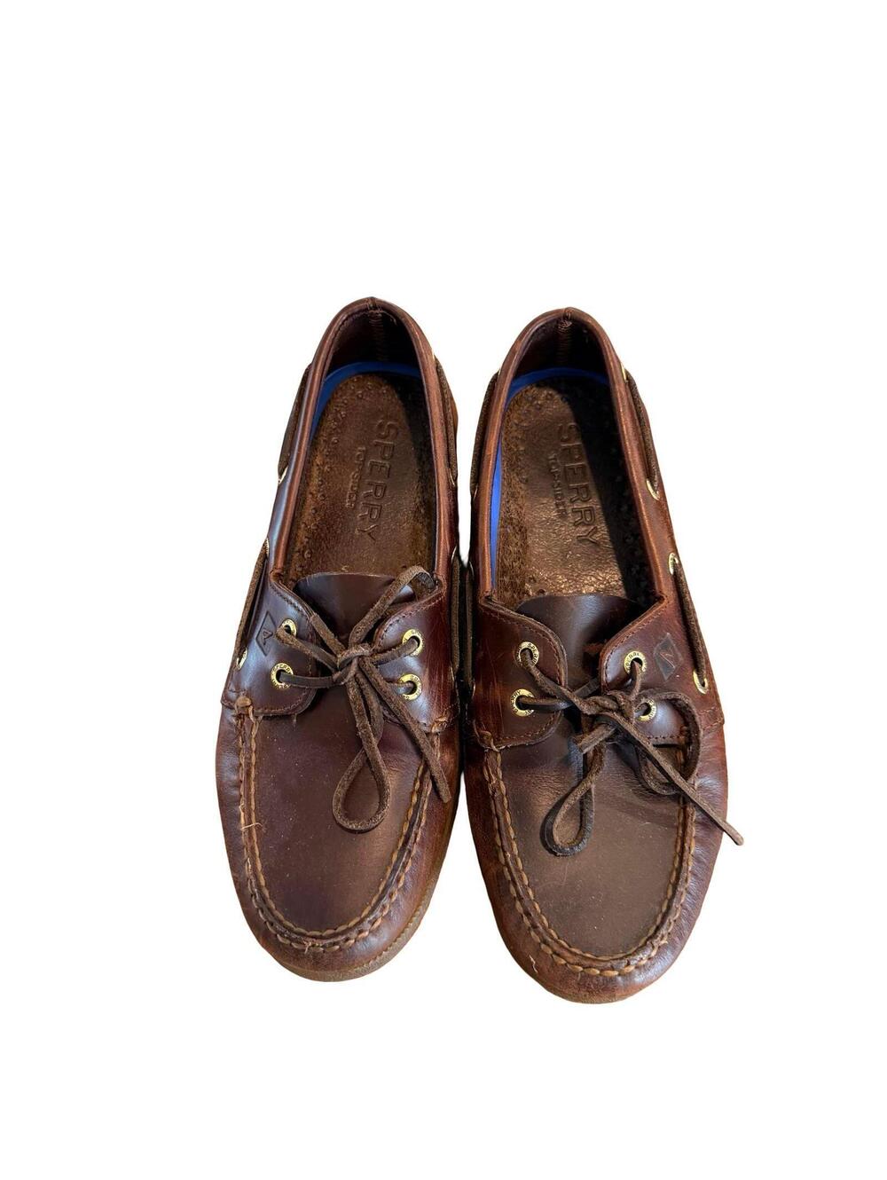 Sperry Authentic Original Boat Shoes Amaretto Brown Leather Men’s Size 8 A/O